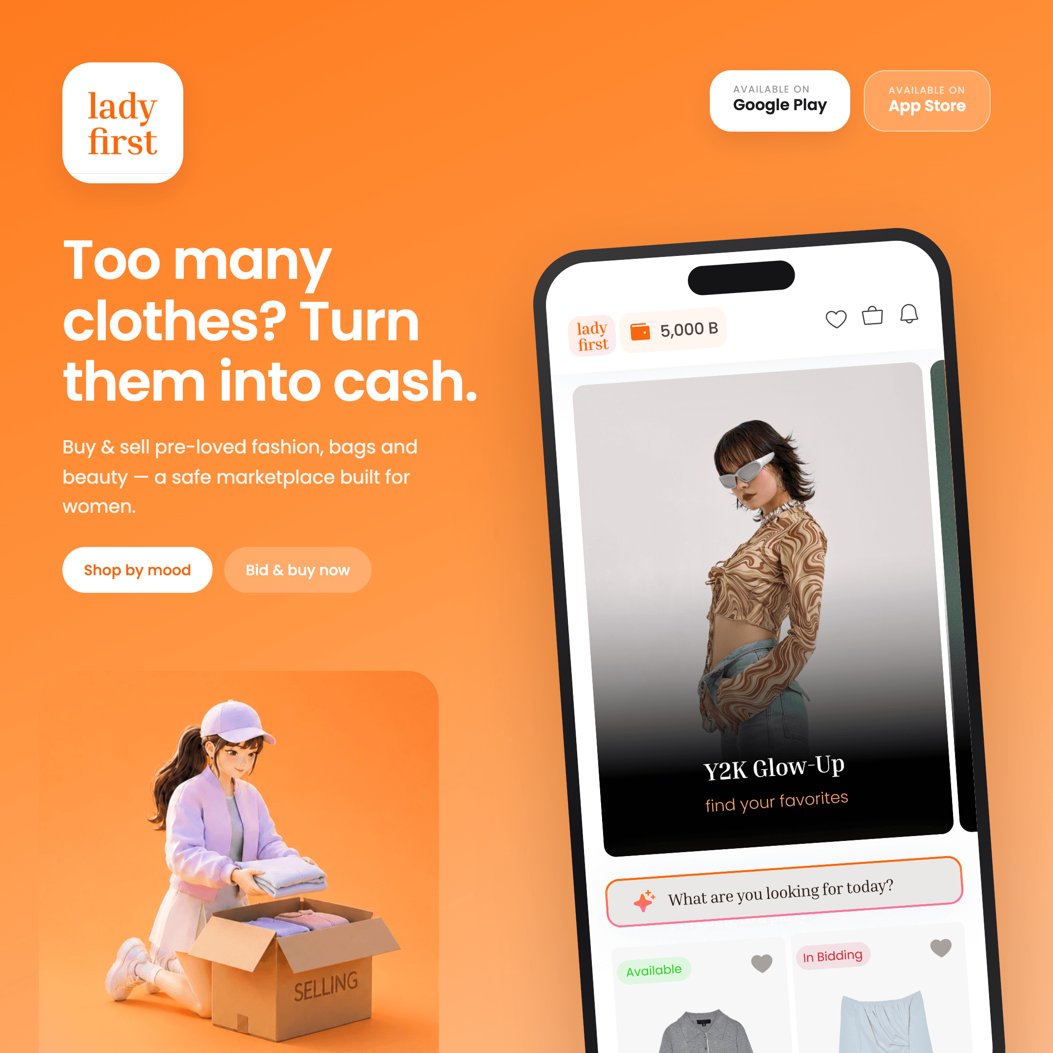 Lady First app home screen